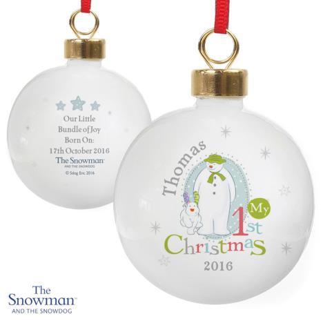 Personalised The Snowman My 1st Christmas Bauble £11.99